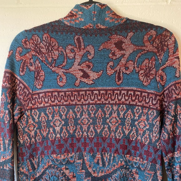 Chico’s Multicolor Mixed Print Open Front Thick Cardigan Size 0/Small - Picture 8 of 10
